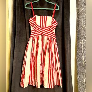 Anthropologie Red Striped Regatta Dress by Viola - 20th anniversary collection
